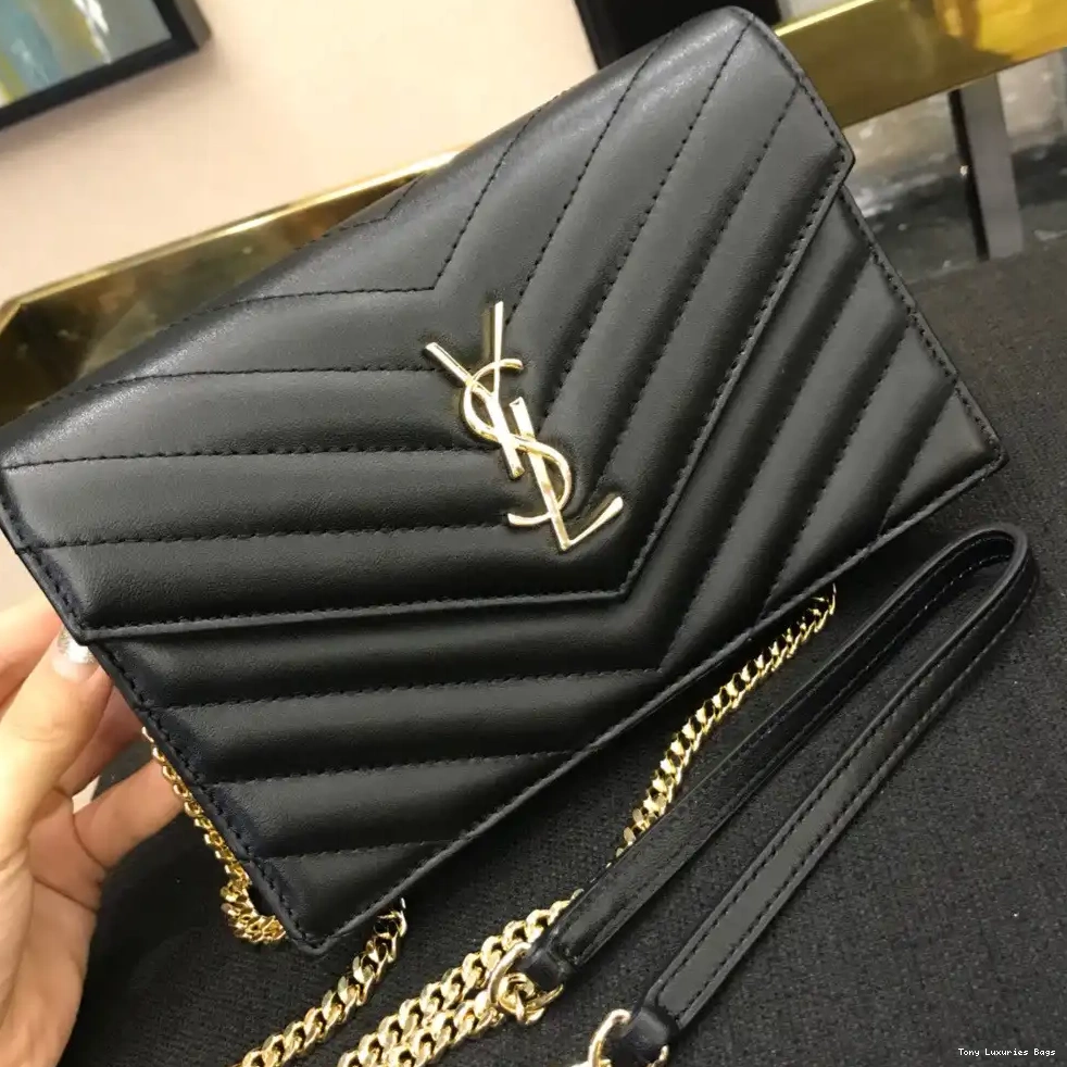 Tony Luxuries CHAIN MATELASSÉ WALLET YSL CASSANDRE 0706